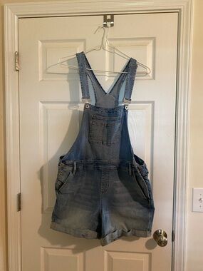 Denim Short Overalls - Light Blue Jean Shorts